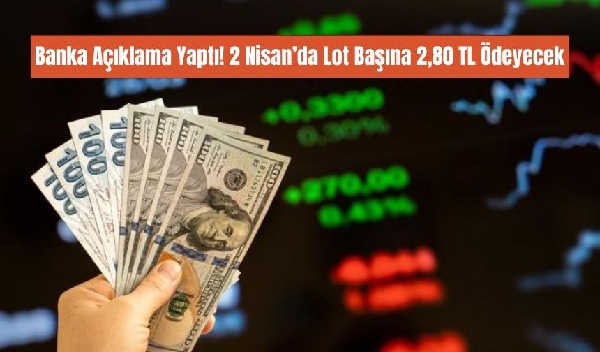 Türkiye'nin Rekorlar Kıran Bankası 2 Nisan'da Pay Başı 2,80 TL Temettü Ödeyecek